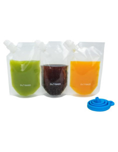 BOLSAS 24/7 - Paquete de 50 Bolsas Desechables 8 oz con Tapa