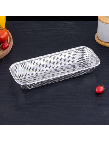 Cesta de Cubiertos para Lavavajillas TONSNYZYJ Acero Inoxidable 31.2x12.7cm