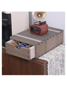 Soporte para Cápsulas de Café DDYURI 1 Cajón Madera Oscura