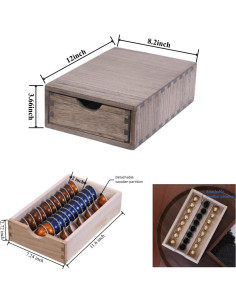 Soporte para Cápsulas de Café DDYURI 1 Cajón Madera Oscura 2