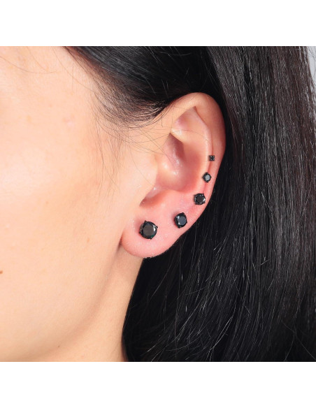 5 Pares Pendientes de Stud Acero Inoxidable Hipoalergénicos 2-6mm