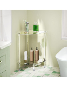 Mesa Lateral Acrílica Triangular Bkemiy 30x30x50 cm 2 Niveles 2