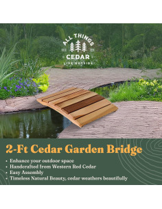 Puente de Jardín de Madera All Things Cedar 0.61m Natural 2