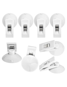 Clip de Ventosa Multiusos 8 Pcs Sankoly Blanco 200g