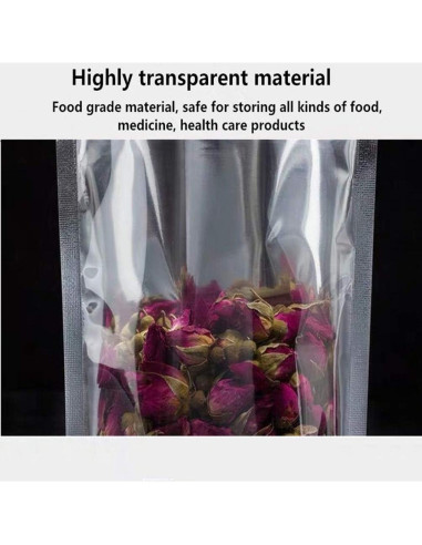 100 Bolsas Reutilizables Mylar 8x12+10 cm Cierre Ziplock