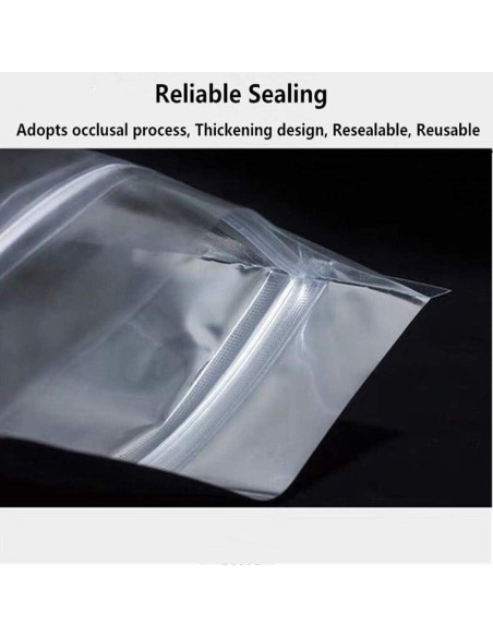 100 Bolsas Reutilizables Mylar 8x12+10 cm Cierre Ziplock