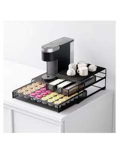 Organizador de Cafetera AmzAge Negro 2 Niveles 60 Cápsulas