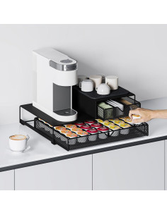 Organizador de Cafetera AmzAge Negro 2 Niveles 60 Cápsulas 2