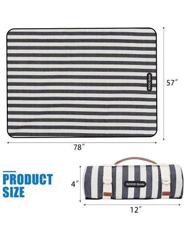 Manta de Picnic Impermeable G GOOD GAIN 198x145 cm Azul Egeo