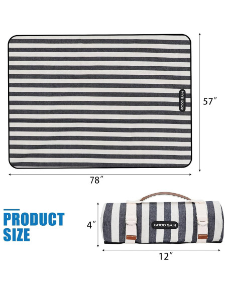 Manta de Picnic Impermeable G GOOD GAIN 198x145 cm Azul Egeo