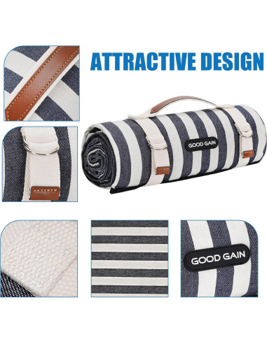 Manta de Picnic Impermeable G GOOD GAIN 198x145 cm Azul Egeo