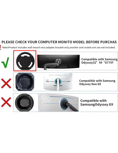 Adaptador VESA JUNBOMAOYI para Monitores Samsung 32" Curvos