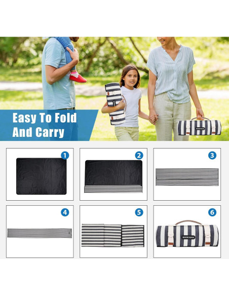 Manta de Picnic Impermeable G GOOD GAIN 198x145 cm Azul Egeo