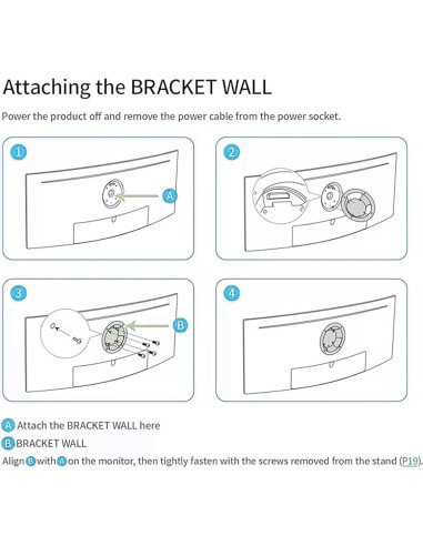 Adaptador VESA JUNBOMAOYI para Monitores Samsung 32" Curvos