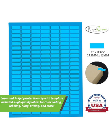 Etiquetas adhesivas pequeñas Royal Green 25.4x10mm 770 unidades