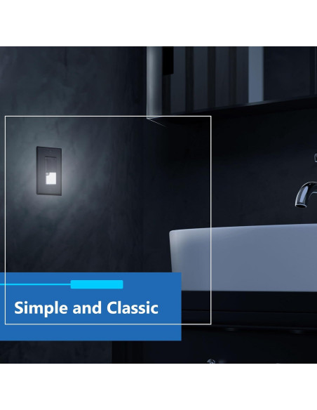 Interruptor de Luz LED LIDER con Sensor Automático Negro 2-Pack