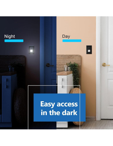 Interruptor de Luz LED LIDER con Sensor Automático Negro 2-Pack