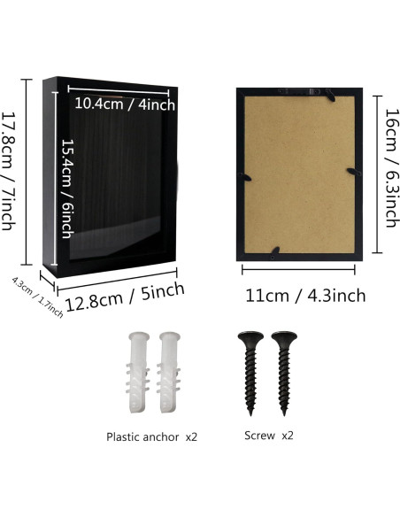 Caja de Sombra Pequeña FramePro 5x7 Negro con Ranura
