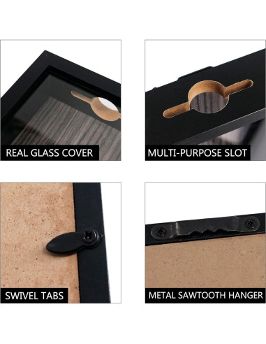 Caja de Sombra Pequeña FramePro 5x7 Negro con Ranura