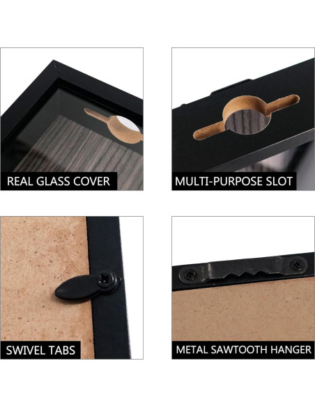 Caja de Sombra Pequeña FramePro 5x7 Negro con Ranura