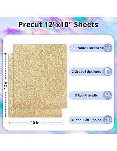 Vinilo de Transferencia de Calor HTVRONT 100 Colores 30.48x25.4cm