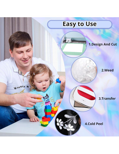 Vinilo de Transferencia de Calor HTVRONT 100 Colores 30.48x25.4cm