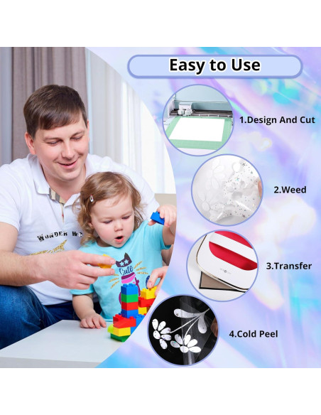 Vinilo de Transferencia de Calor HTVRONT 100 Colores 30.48x25.4cm