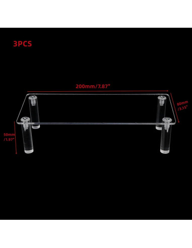 Paquete de 3 estantes acrílicos organizadores 200mm WDONAY