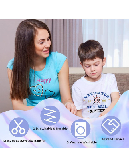 Vinilo de Transferencia de Calor HTVRONT 100 Colores 30.48x25.4cm