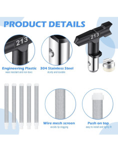 Kit de Pistola de Pintura Sin Aire Zhengmy 12 Pcs Accesorios 2