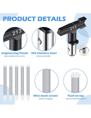 Kit de Pistola de Pintura Sin Aire Zhengmy 12 Pcs Accesorios