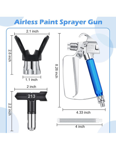 Kit de Pistola de Pintura Sin Aire Zhengmy 12 Pcs Accesorios