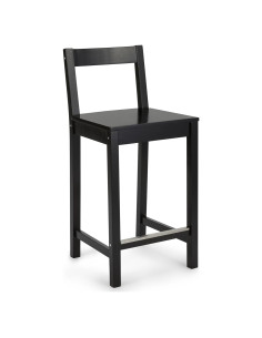 Taburete de Madera Amazon Basics con Respaldo Negro 60.96 cm