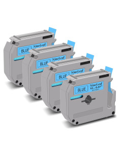 Cinta Etiqueta NineLeaf 4 Pack 12mm Negro sobre Azul MK531