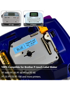 Cinta Etiqueta NineLeaf 4 Pack 12mm Negro sobre Azul MK531 2