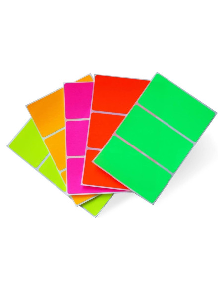 Etiquetas Adhesivas Rectangulares Royal Green - 30 Piezas Neón