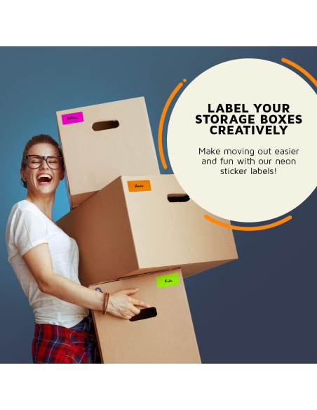 Etiquetas Adhesivas Rectangulares Royal Green - 30 Piezas Neón