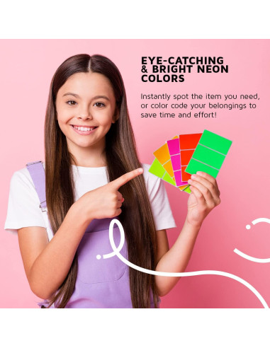 Etiquetas Adhesivas Rectangulares Royal Green - 30 Piezas Neón