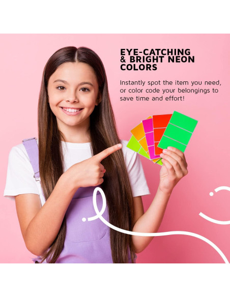 Etiquetas Adhesivas Rectangulares Royal Green - 30 Piezas Neón