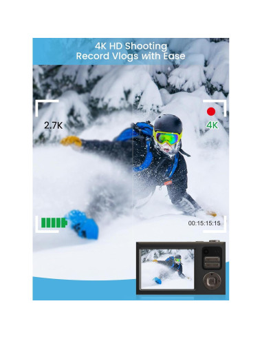 Cámara Digital Ocakuiter Z19 4K 68MP Compacta para Niños