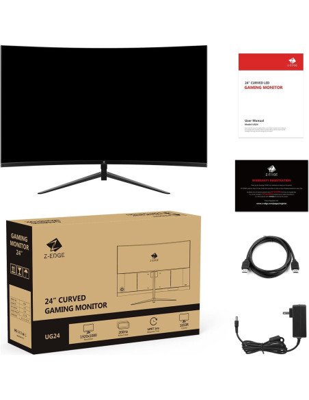 Monitor Curvo para Juegos Z-Edge UG24 24" FHD 180Hz 1ms