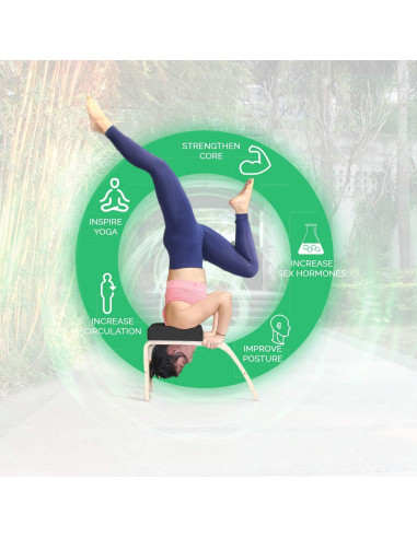 Banco de Inversión de Yoga Thundesk Negro 65x36.8cm