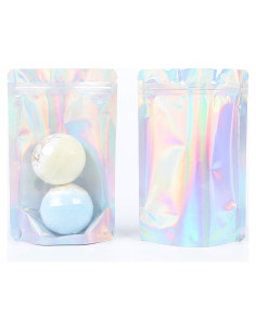 Paquete de 100 Bolsas Holográficas QQ Studio 8.5x13cm
