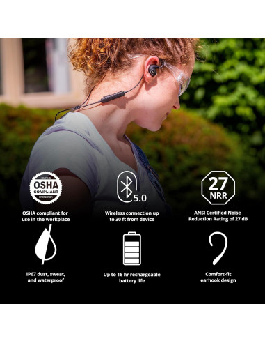 Auriculares Bluetooth ISOtunes PRO 2.0 con Reducción de Ruido 27 dB