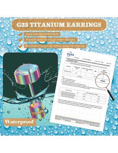 Pendientes de Titanio Puro Hopply G23 Hipoalergénicos 20G