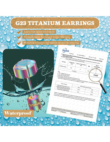 Pendientes de Titanio Puro Hopply G23 Hipoalergénicos 20G