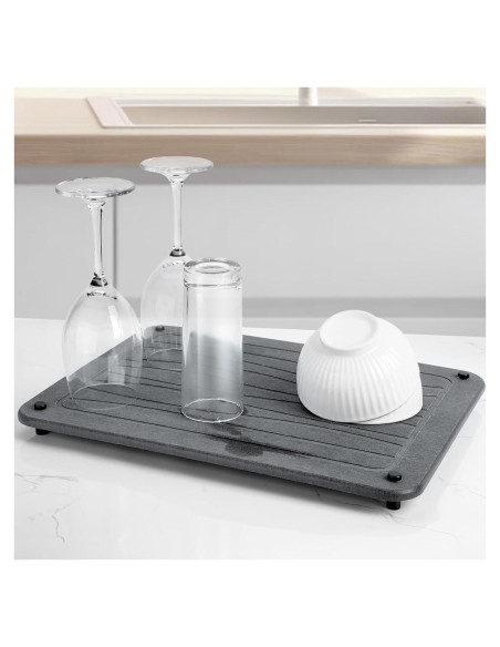 Alfombrilla de Secado de Piedra Diatomácea ANYEEK 40x30 cm Gris