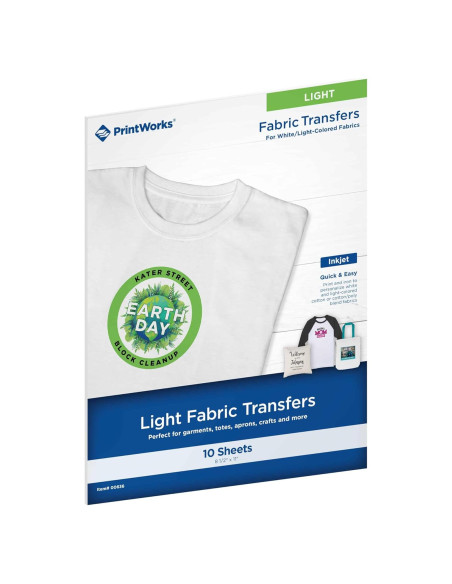 Papel de Transferencia Térmica PrintWorks 10 Hojas 21.6x27.9cm