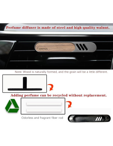 Clip de Ventilación para Ambientador de Coche Fqwrus - Metal y Madera