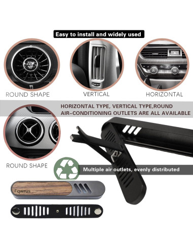 Clip de Ventilación para Ambientador de Coche Fqwrus - Metal y Madera